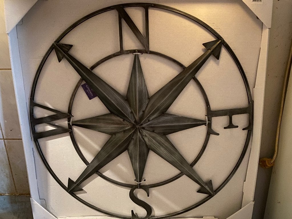 metalen kompas/windroos/wanddecoratie.3stuks, Ophalen, Metaal, Zwart, 70 cm