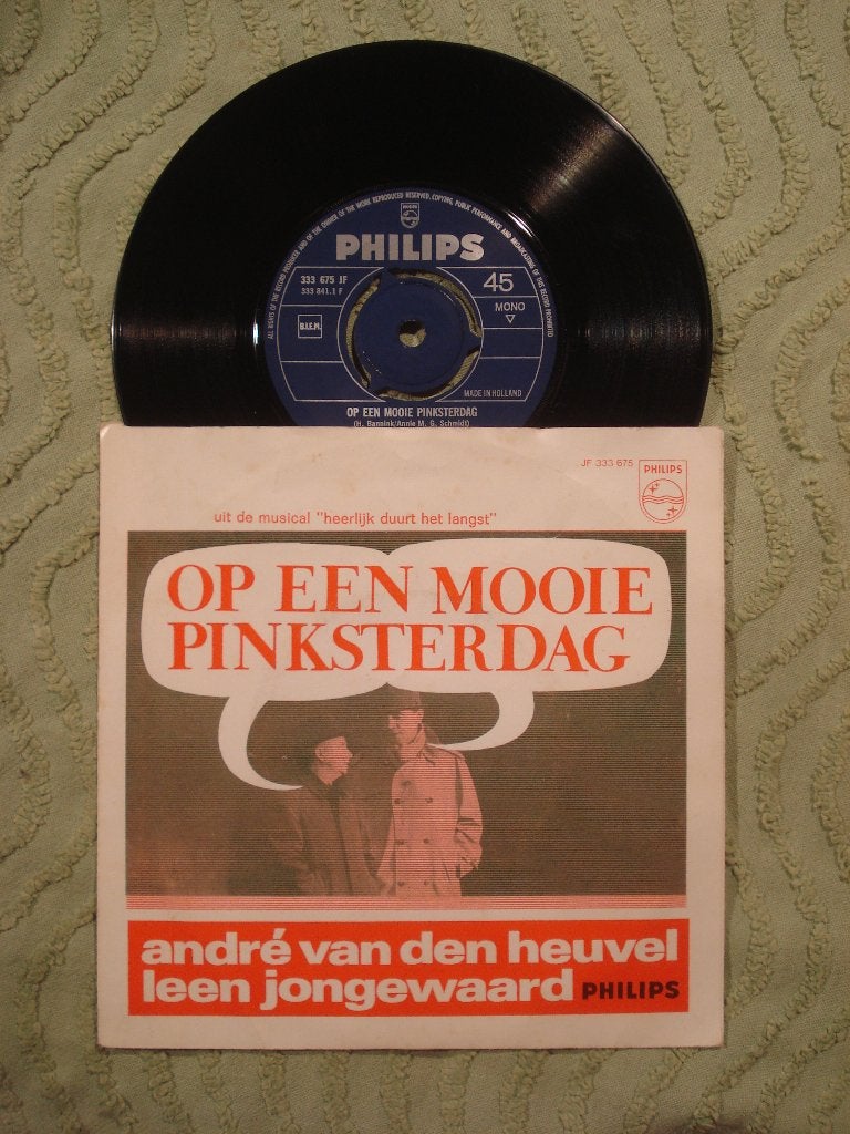 André vd Heuvel Leen Jongewaard 7": Op een mooie pinksterdag, Ophalen of Verzenden, Zo goed als nieuw, 7 inch, Nederlandstalig