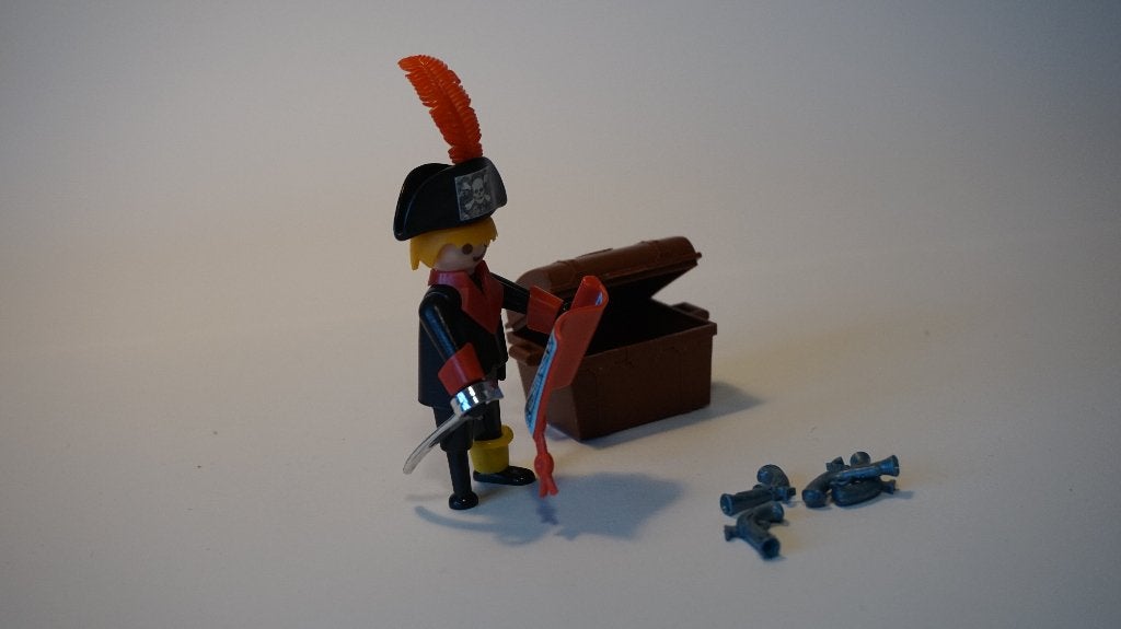 Playmobil piraat met schatkist en schatkaart 3385, Pirates, Gebruikt, Complete set, Ophalen of Verzenden