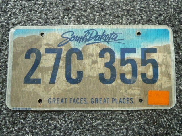 Kentekenplaat licenseplate South Dakota 3 USA, Verzenden, Gebruikt, Auto's