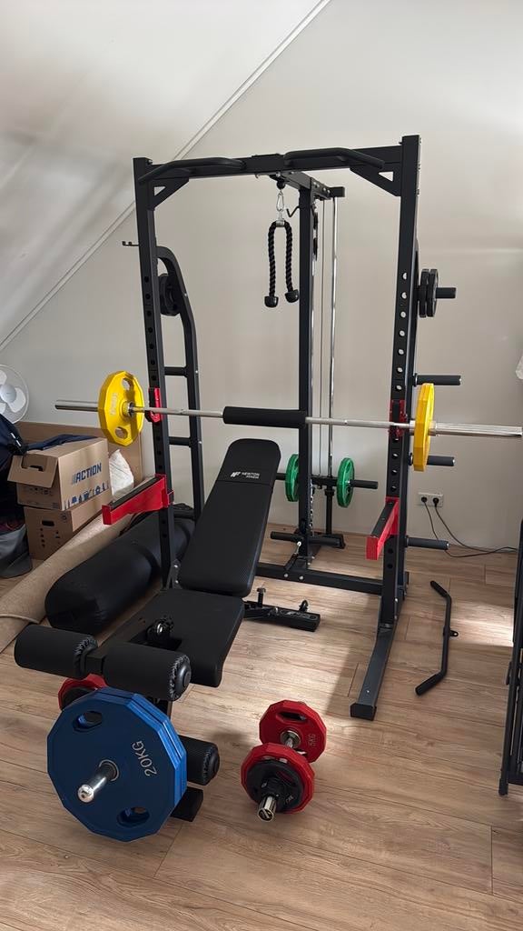 Zeer compleet fitness station inclusief gewichten!, Ophalen, Zo goed als nieuw, Benen, Overige typen