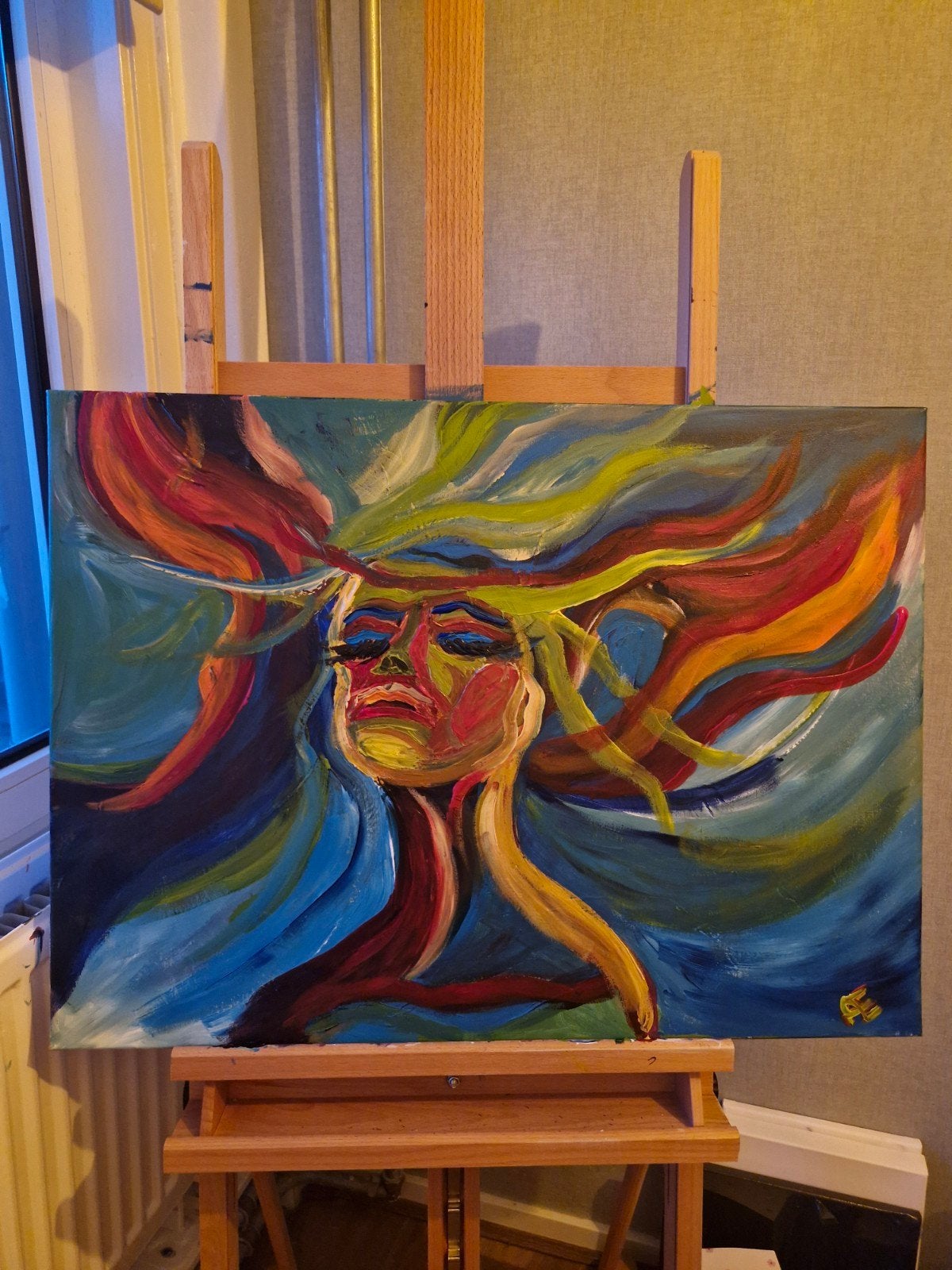 abstracte vrouw onder water, Ophalen
