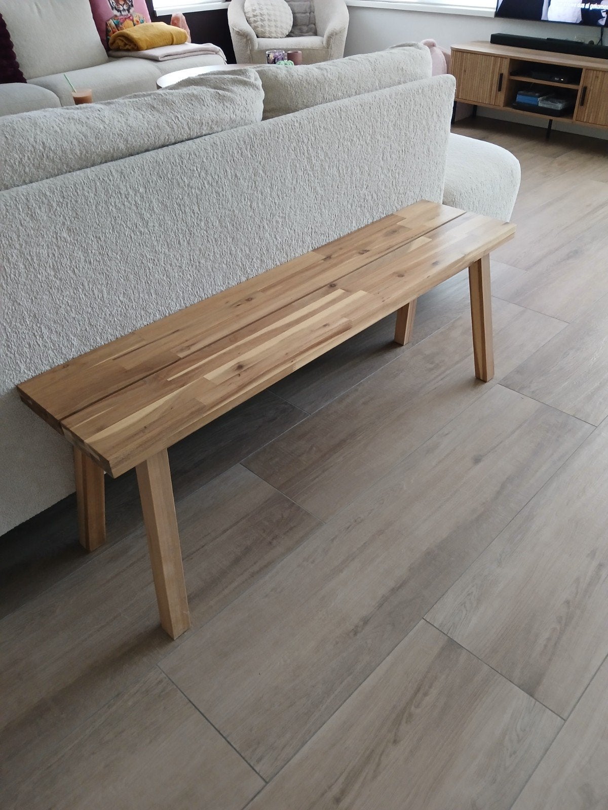 Ikea houten bankje - Acaciahout, Huis en Inrichting, Stoelen, Ophalen, Zo goed als nieuw, Eén, Hout