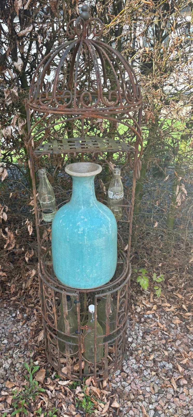 Te koop brocante flessenrek of plantenrek ophalen Wekerom, Ophalen, Gebruikt
