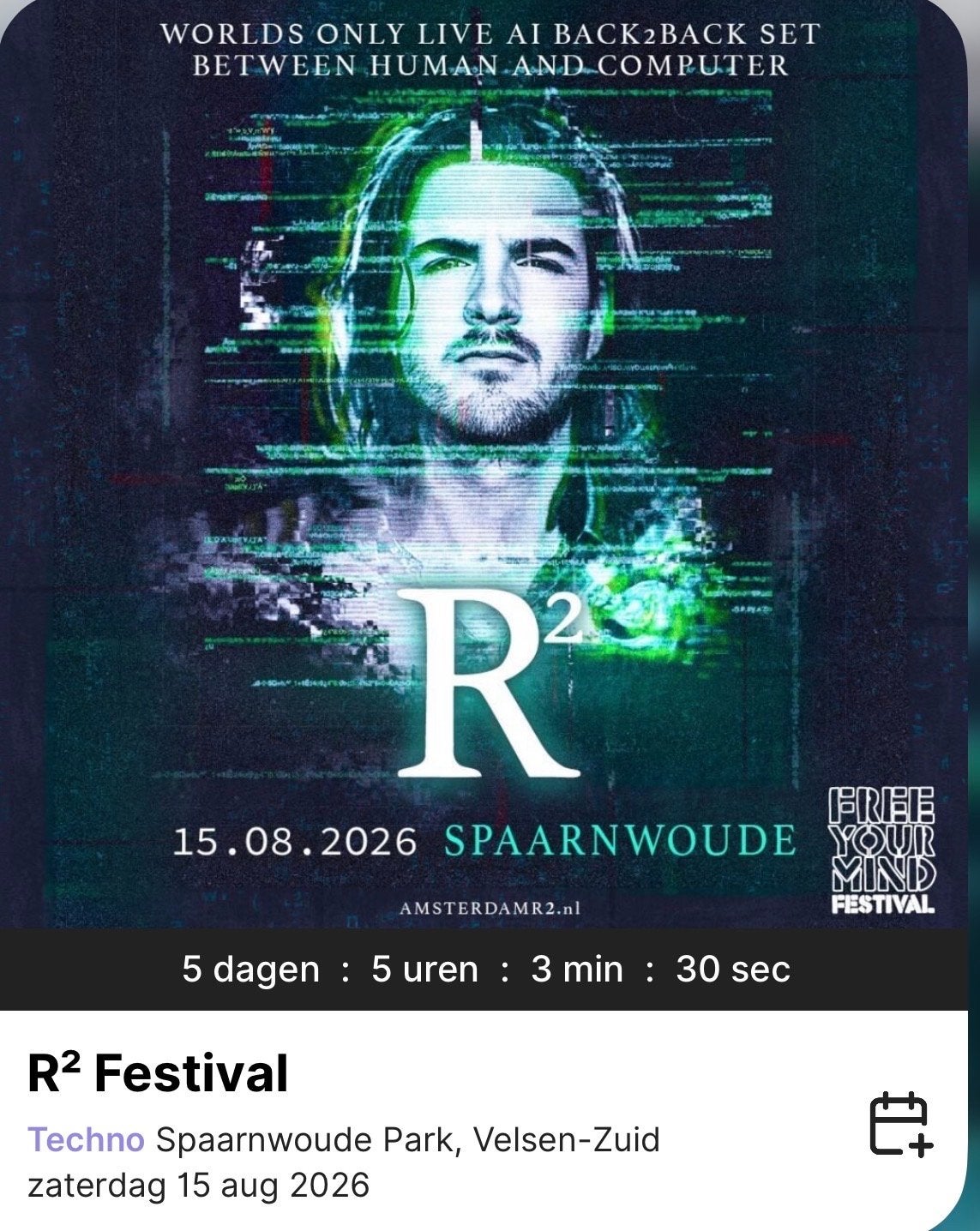 R2 festival 1 ticket, Tickets en Kaartjes, Eén persoon, Juni
