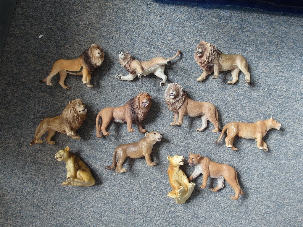 Schleich verzameling leeuwen, dierfiguren, Ophalen of Verzenden, Gebruikt, Wild dier, Beeldje of Figuurtje