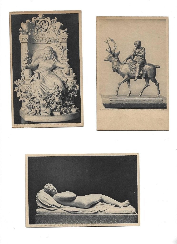kaiser friedrich museum  berlijn  3x bronzen beelden, Verzenden, Voor 1920, Ongelopen, Overige thema's