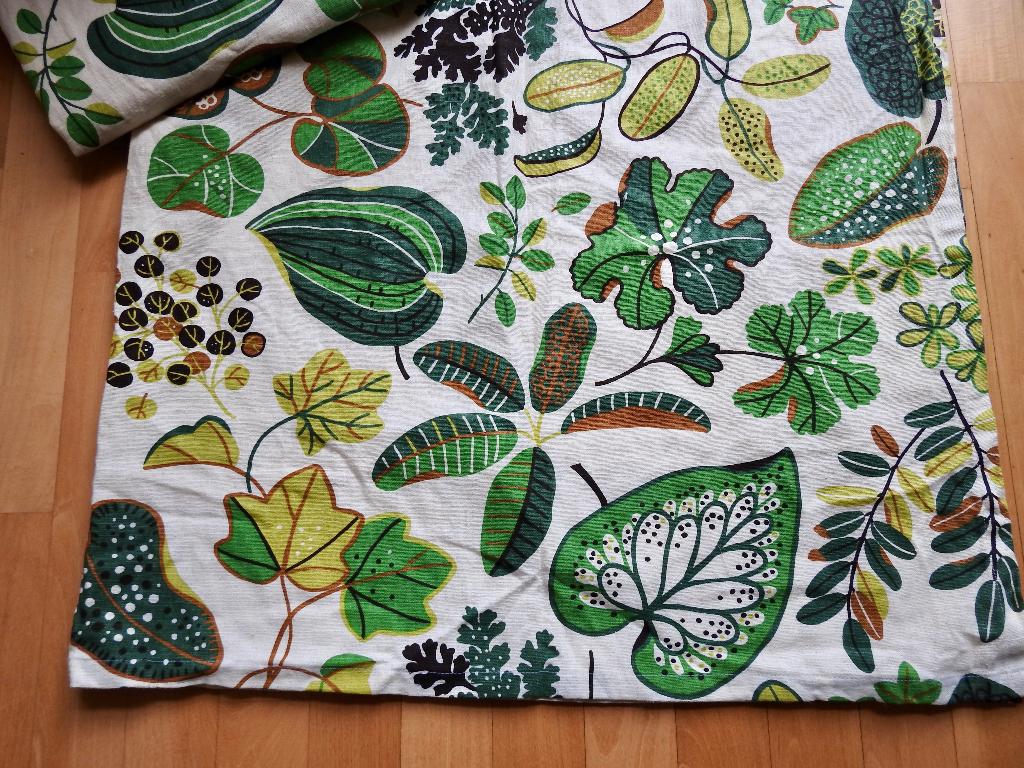 vintage gordijnen IKEA SYSSAN botanisch plantmotief, Huis en Inrichting, Ophalen of Verzenden, Zo goed als nieuw, 100 tot 150 cm