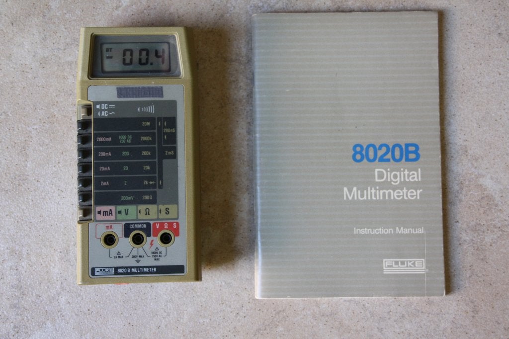 Vintage Fluke 8020B Digital Multimeter+originele handleiding, Doe-het-zelf en Verbouw, Meetapparatuur, Ophalen of Verzenden, Gebruikt