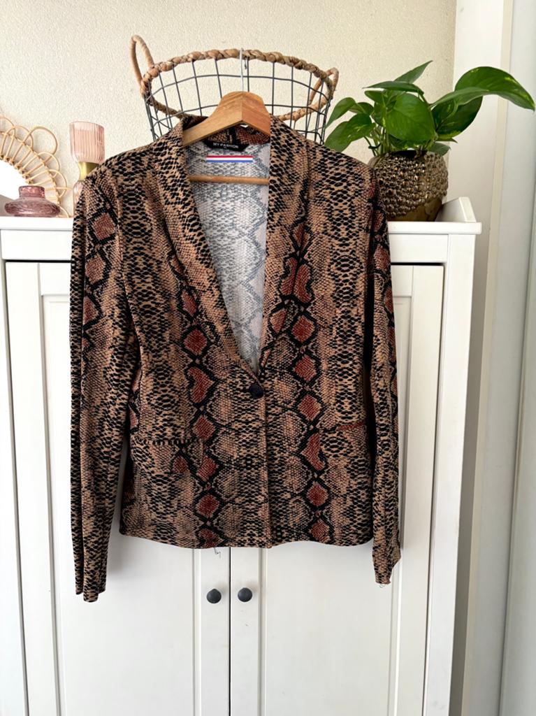 My Pashion travelstof blazer maat xl, Bruin, Maat 42/44 (L), Ophalen of Verzenden, Zo goed als nieuw
