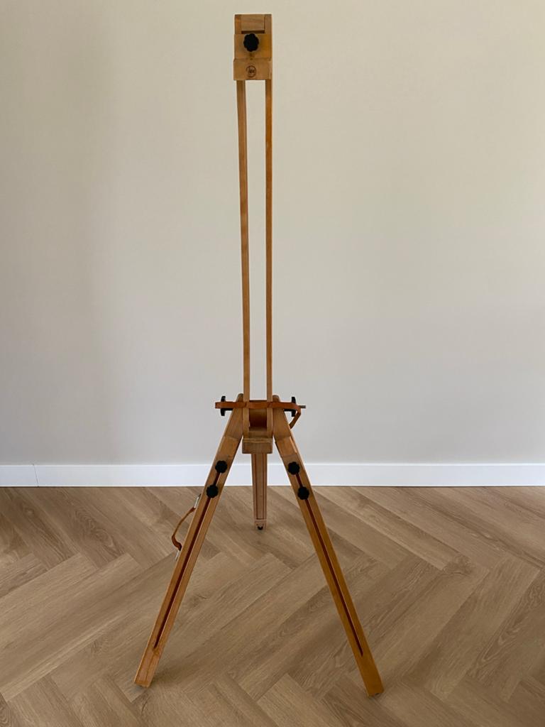Vang schildersezel van beukenhout – verstelbaar tot 200 cm, Hobby en Vrije tijd, Schilderen, Ophalen of Verzenden, Gebruikt, Ezel