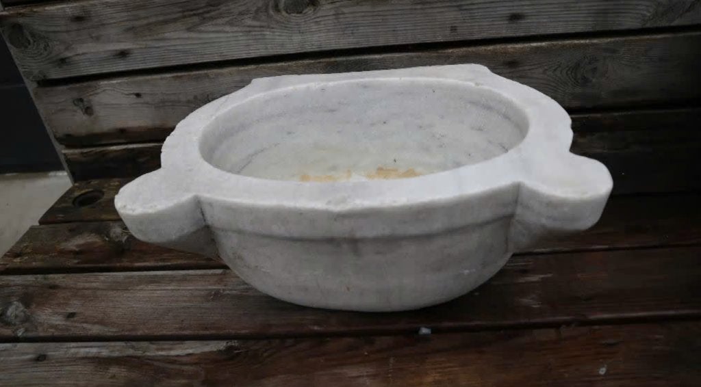 Mooie authentieke marmeren wastrog (geschikt als lavabo), Ophalen, Gebruikt, Steen, Toilet