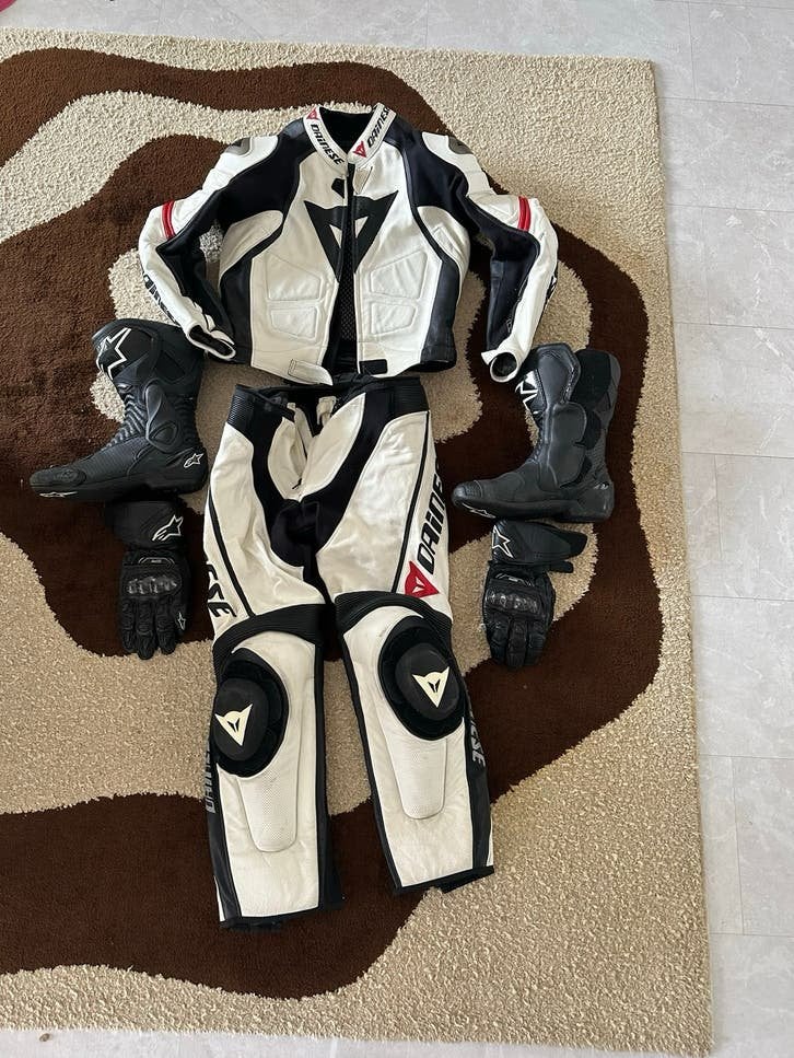 Dainese leren combipak met Alpinestars laarzen en handschoen, Ophalen of Verzenden, Tweedehands, Heren, Combipak