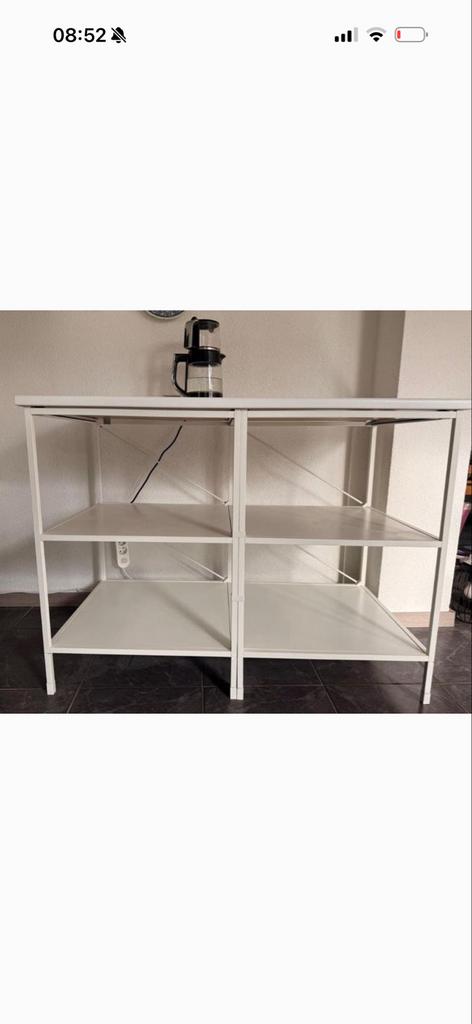 IKEA Kast met wit metalen frame en witte planken, Ophalen, Zo goed als nieuw