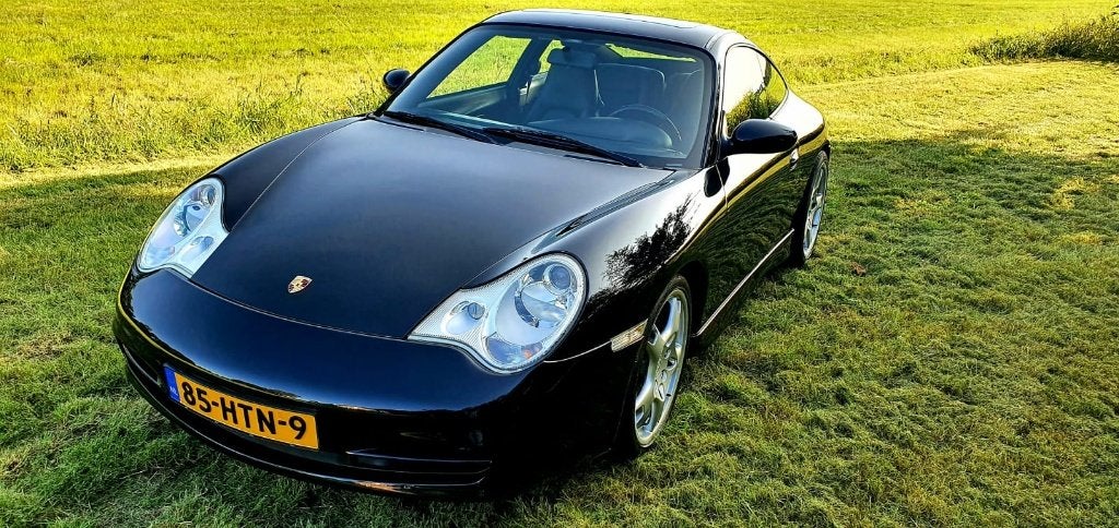 Porsche 911-996 Carrera 2 Coupe - 2002 - Zwart metallic, Auto's, Achterwielaandrijving, 4 cilinders, Zwart, Leder