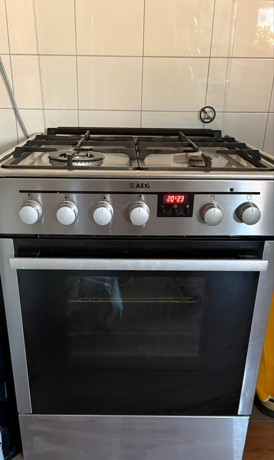 AEG gasfornuis 47896GT-MN RVS met multifunctionele oven, Witgoed en Apparatuur, Fornuizen, Ophalen, Gebruikt, Hete lucht, 60 cm of meer