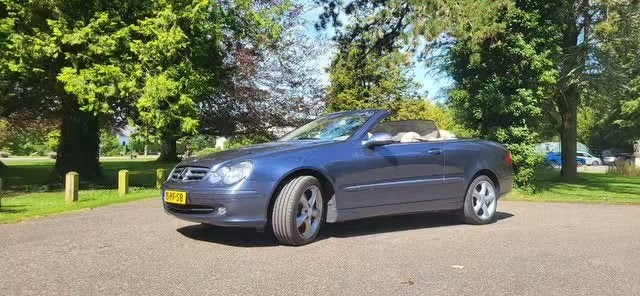 Mercedes-Benz CLK 2.6 Clk240 Cabriolet AUT 2004 Blauw, Automaat, Achterwielaandrijving, Beige, 2597 cc