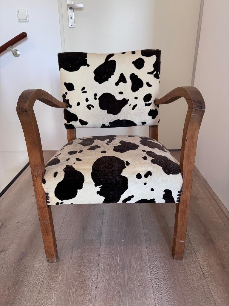 Vintage Art Deco fauteuil / rookstoel, Ophalen, Gebruikt, Minder dan 75 cm, Art Deco