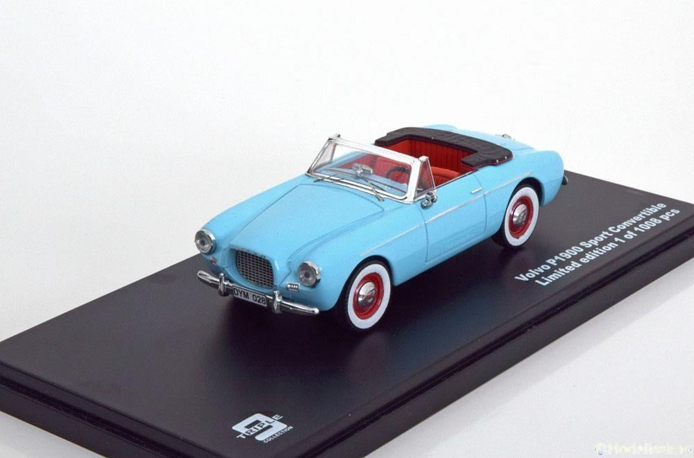 Volvo P1900 Sport Convertible 1955 Lichtblauw 1-43 Triple 9, Overige merken, Tschuiten@hotmail.com, Auto, Nieuw