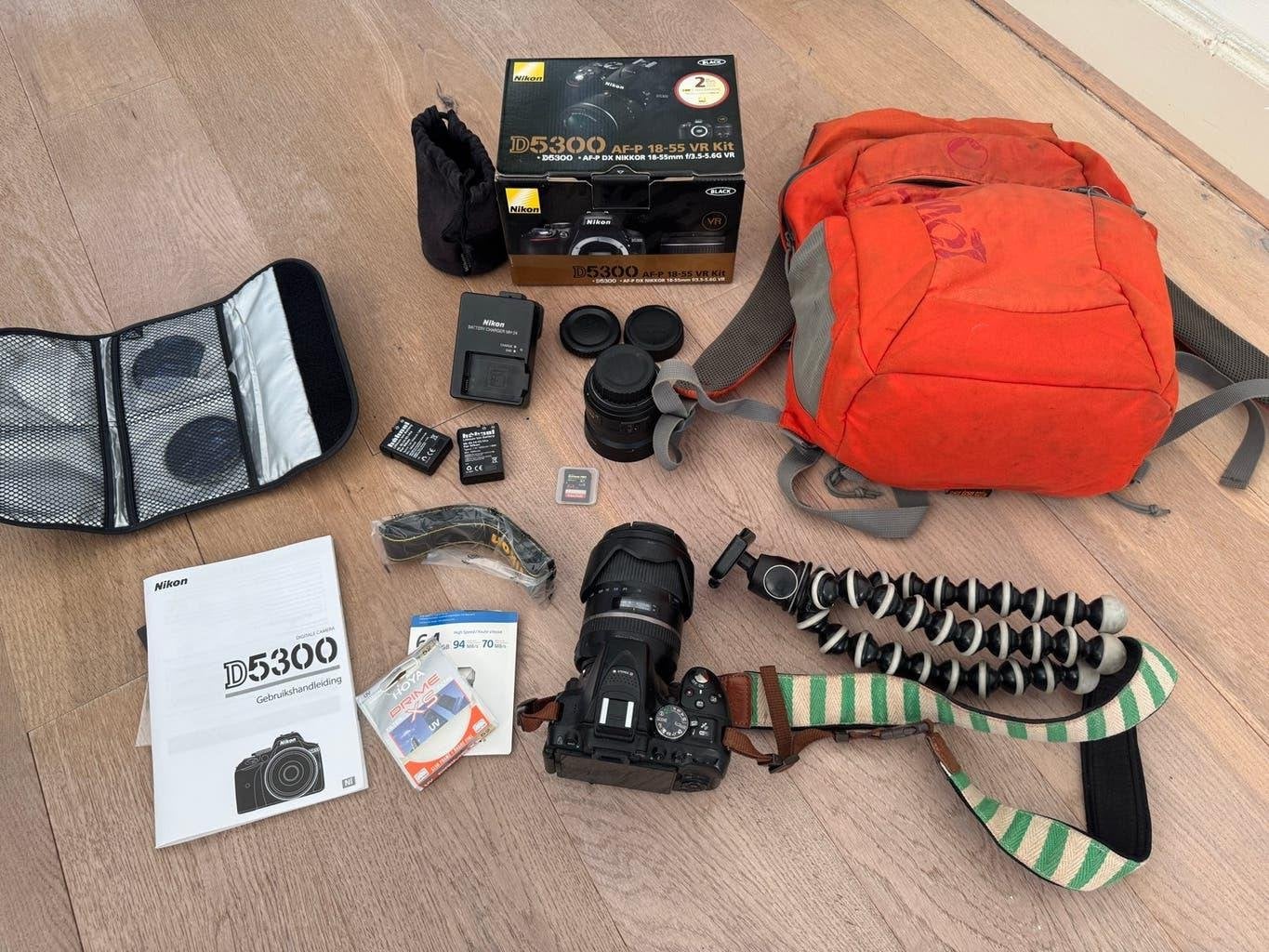 Nikon D5300 spiegelreflexcamera met Tamron en Nikon lenzen, Audio, Tv en Foto, Fotocamera's Digitaal, Ophalen, Spiegelreflex, Geheugenkaart