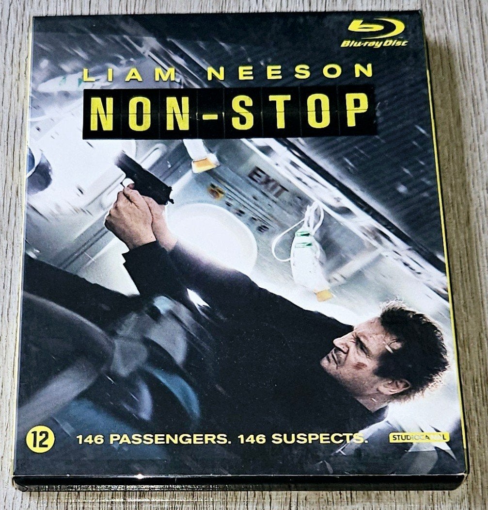 Non-Stop - Blu-ray + DVD - Liam Neeson Actie Thriller, Film, Actie, Ophalen of Verzenden, Zo goed als nieuw