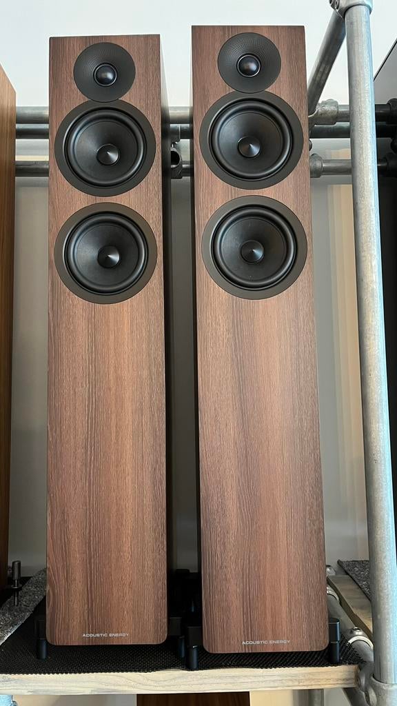 Acoustic Energy AE309.2, Info@mister-hifi.nl, 120 watt of meer, Front, Rear of Stereo speakers, Ophalen