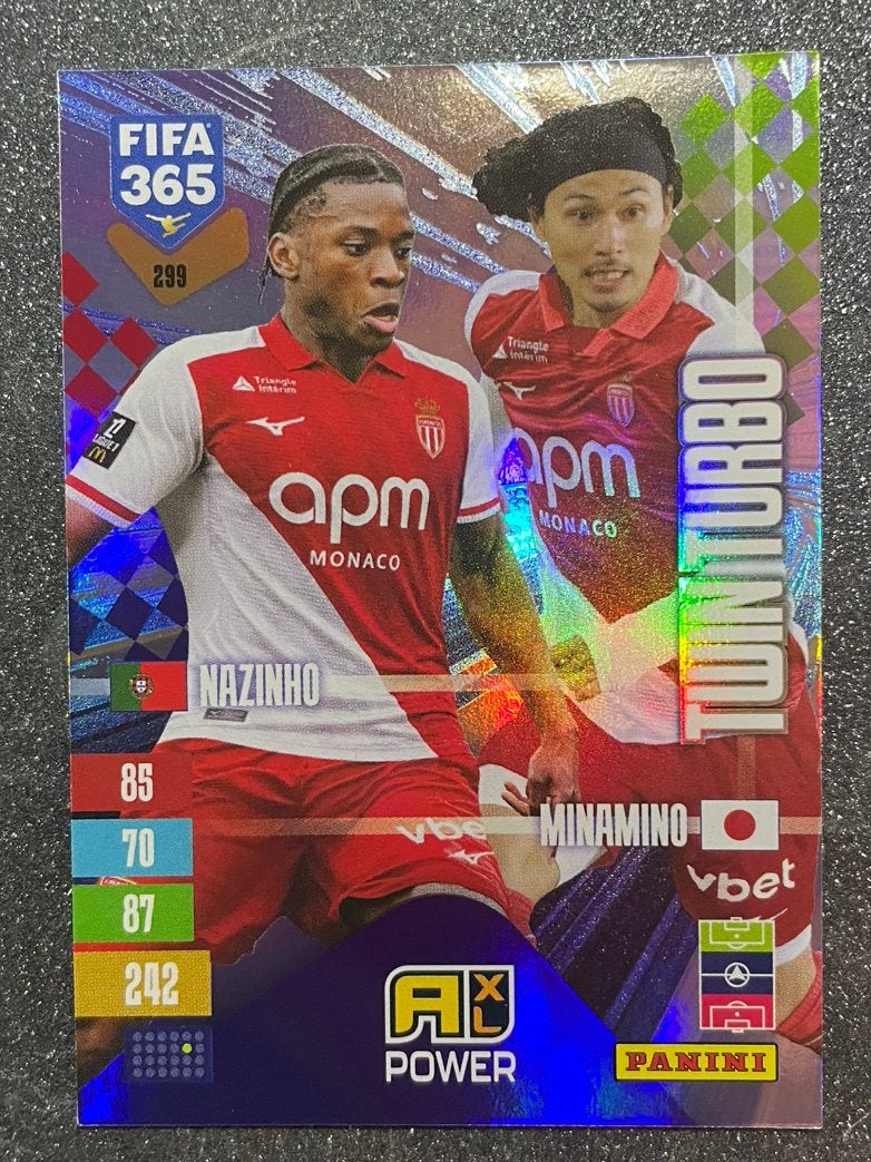 Panini Fifa365 2027 TWIN TURBO NAZINHO/MINAMINO AS MONACO, Verzenden, Zo goed als nieuw, Plaatje