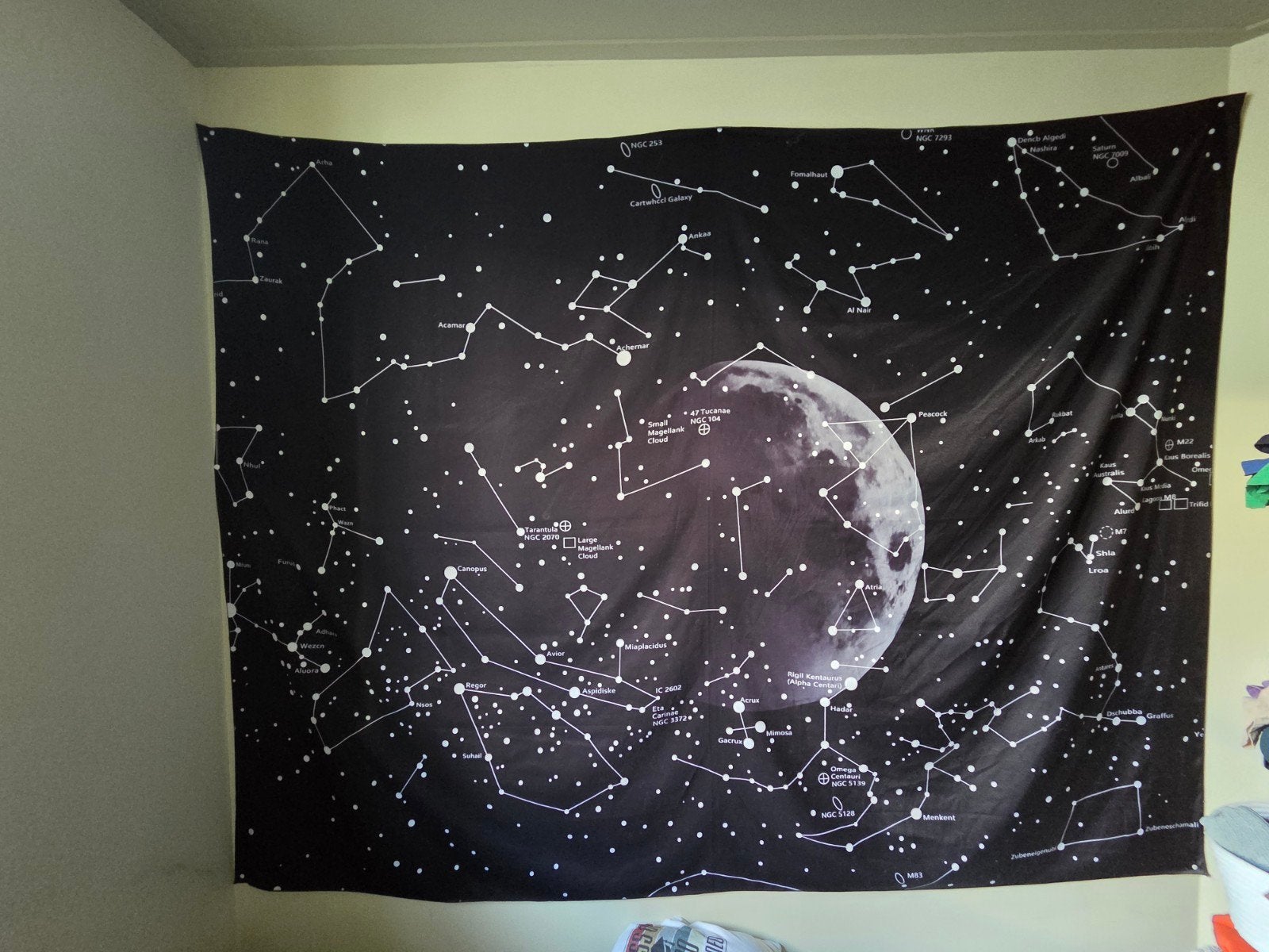Wandkleed sterrenhemel 220x180cm, 180 cm, Zwart, Zo goed als nieuw, Overige stijlen
