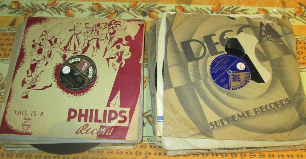 45 oude 78-Toeren Platen, Cd's en Dvd's, Vinyl | Overige Vinyl, Zo goed als nieuw, Overige formaten, Ophalen of Verzenden