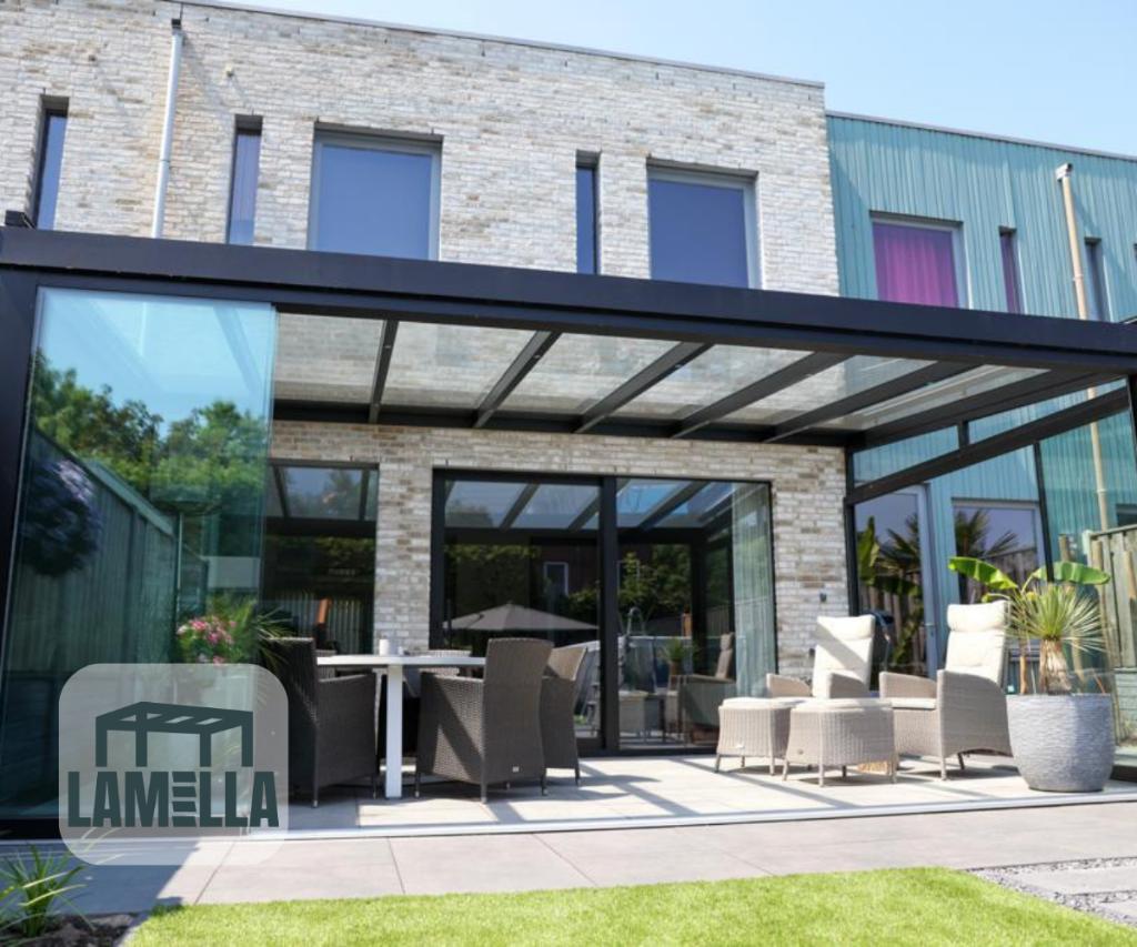 Tuinkamer De-luxe. Lamella - Glazen overkapping - Aluminium, Lamella, Nieuw, Wetering 5, 7641LG, Wierden, Veranda