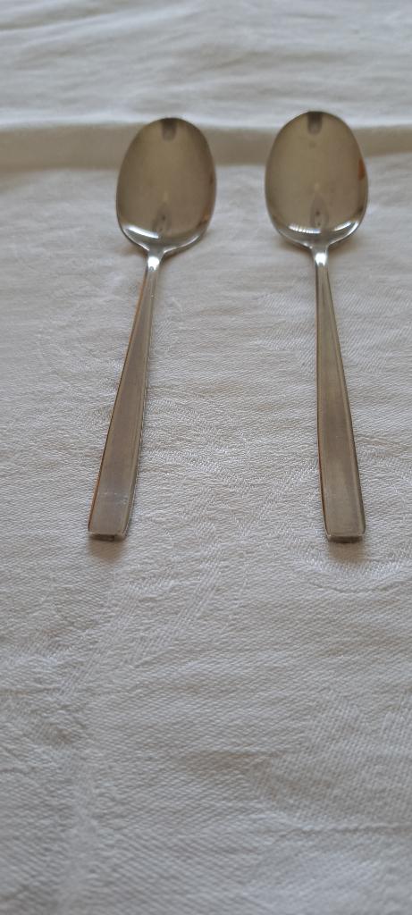 2 Gero 100 verzilverde dessertlepels, Ophalen of Verzenden, Zo goed als nieuw, Zilver, Los bestek