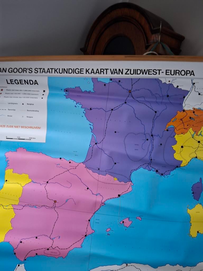 Schoolplaat  Europa, Antiek en Kunst, Antiek | Schoolplaten, Ophalen of Verzenden, Natuur en Biologie