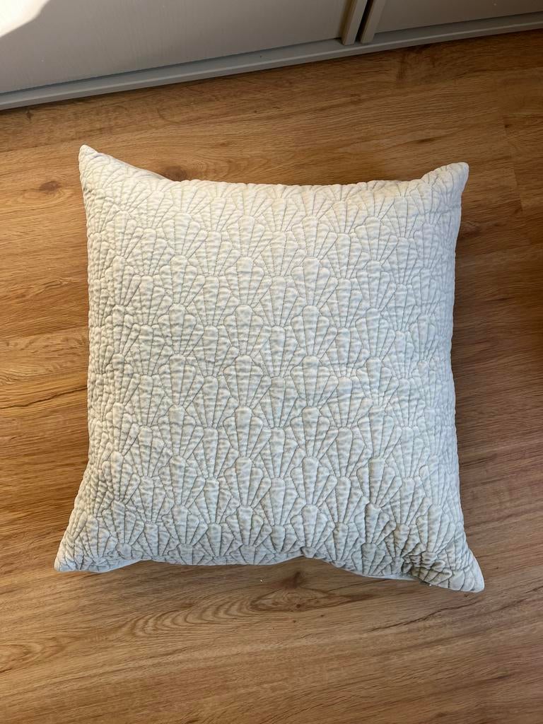 Fluweel kussen inkl. binnenkussen (dons), Huis en Inrichting, Woonaccessoires | Kussens, Zo goed als nieuw, Groen, Vierkant, Ophalen of Verzenden