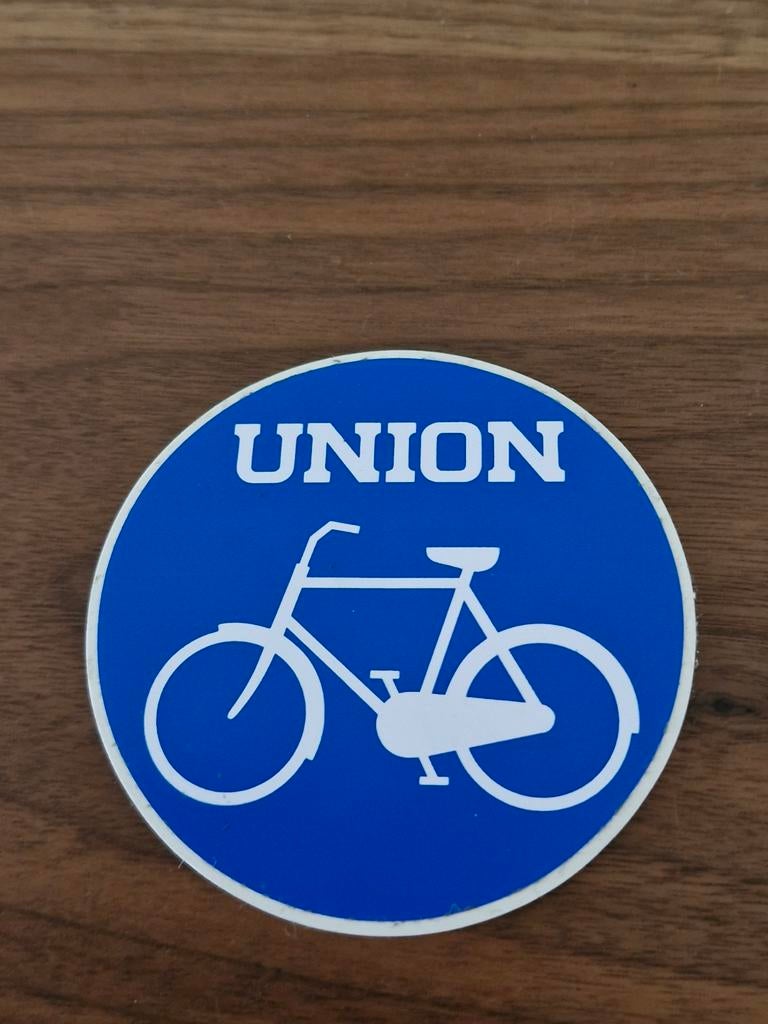 4776 Union Fiets Sticker - Vintage Blauw, Verzamelen, Ophalen of Verzenden