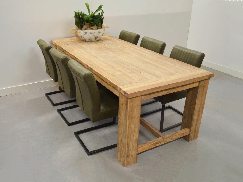 Teak kloostertafel / kasteeltafel 350 cm, 100 tot 150 cm, Ophalen of Verzenden, Vijf personen of meer, Nieuw