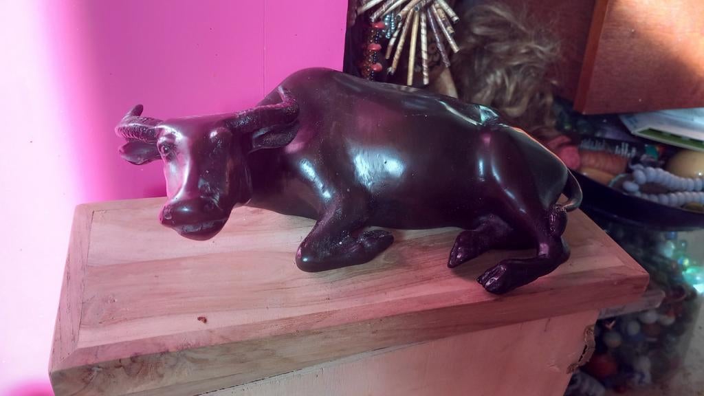 Bronzen Chin Os - 27 cm - Mooi Patent, Antiek en Kunst, Ophalen of Verzenden