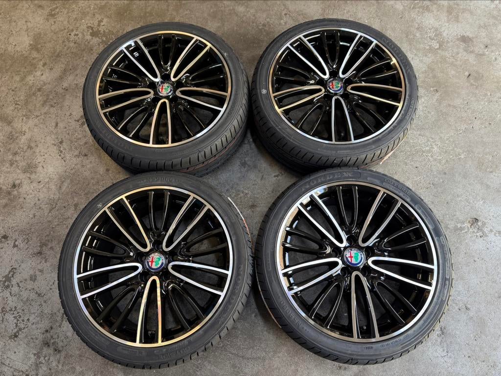✅ 18 inch originele Alfa Romeo Giulia Giulietta velgen 5x110, Ophalen, 18 inch, Gebruikt, Banden en Velgen