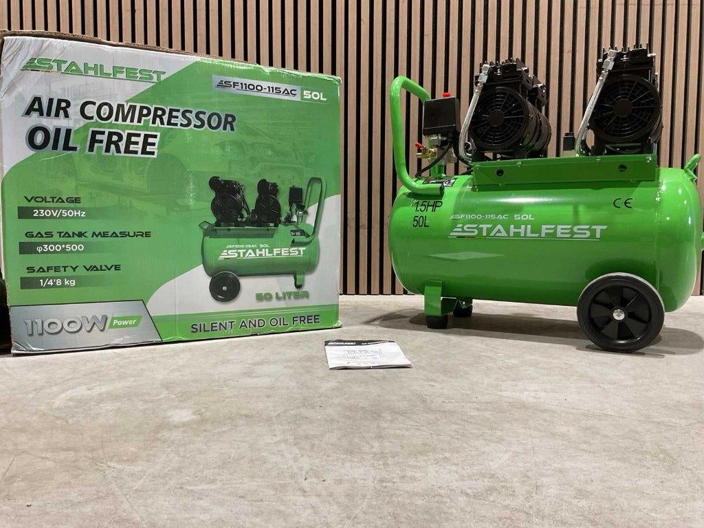 Stahlfest 50L Olievrije compressor nieuw in doos ‼️, Doe-het-zelf en Verbouw, Compressors, Ophalen, 6 tot 10 bar, Nieuw, Olievrij