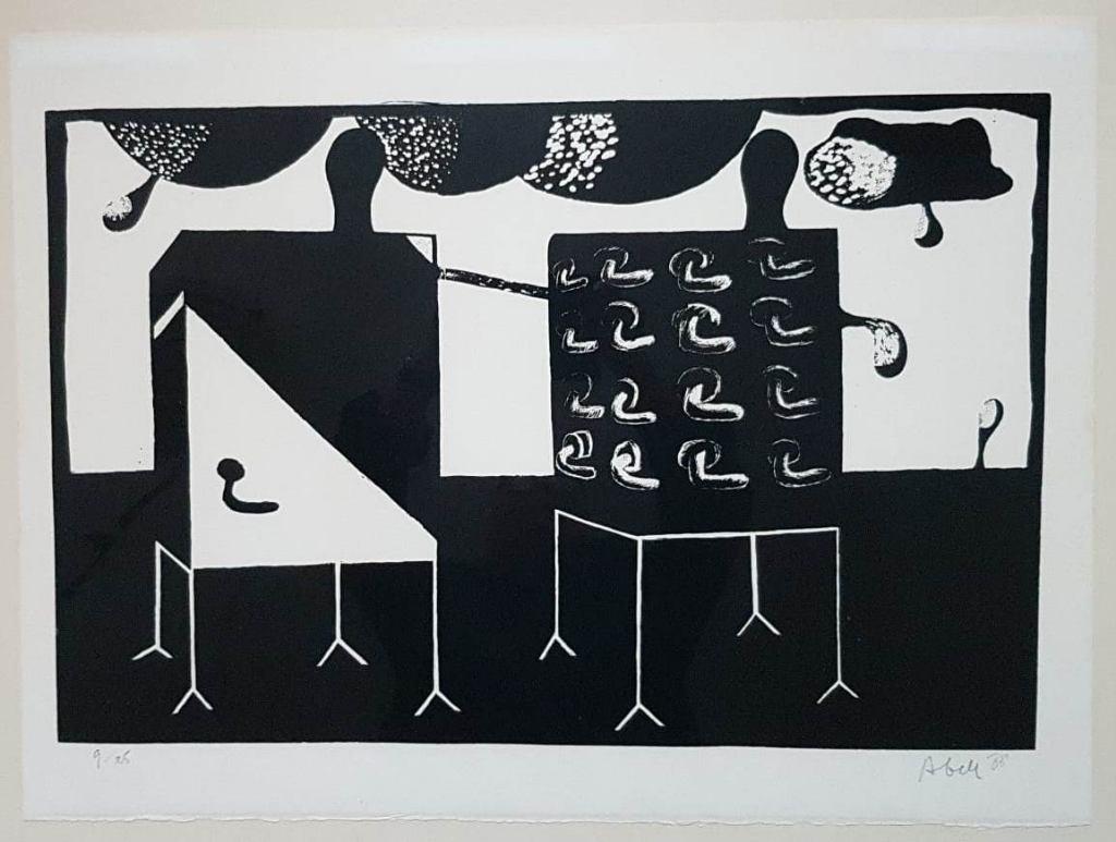 Abe Johannes Kuipers(1918)zeefdruk"Abstracte Comp"Ges Gen Ge, Ophalen of Verzenden