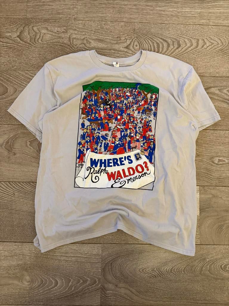 Vintage Ralph Waldo Emerson T-shirt, Verzenden, Gedragen, Maat 56/58 (XL), Grijs