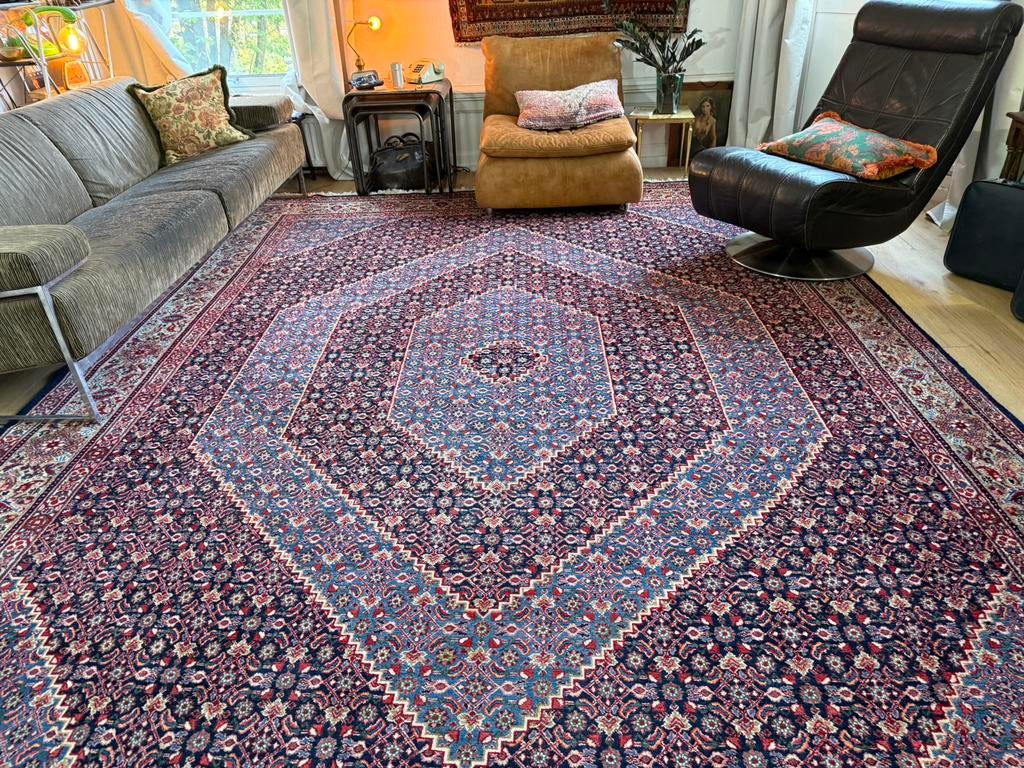 Groot XXL Handgeknoopt Perzisch Bidjar tapijt  405 x 295 cm, Huis en Inrichting, Stoffering | Tapijten en Kleden, Crème, Info@bababoho.com