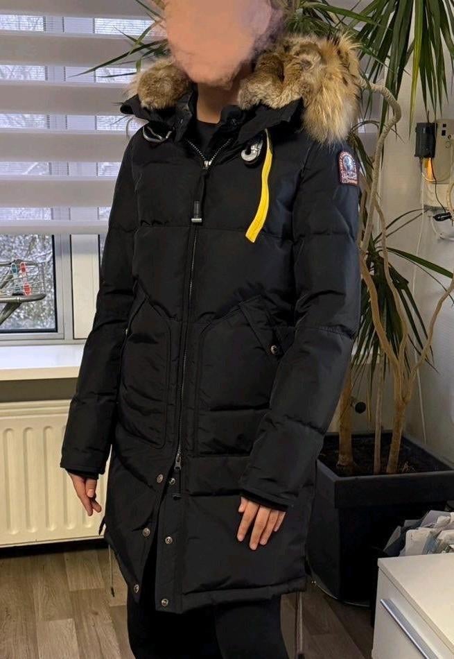Parajumpers Long Bear Parka met echte bont dames, Ophalen, Zwart, Parajumpers, Zo goed als nieuw