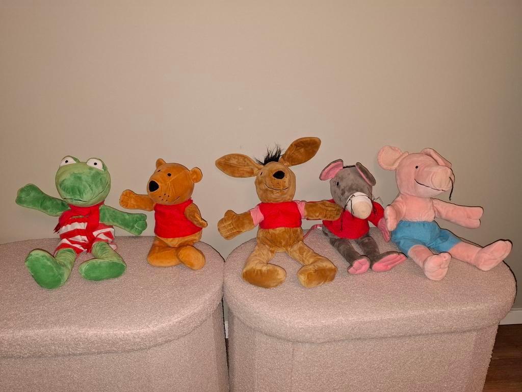 Kikker en de vriendjes handpoppen 40cm. Max Velthuijs, Kinderen en Baby's, Speelgoed | Knuffels en Pluche, Ophalen, Zo goed als nieuw