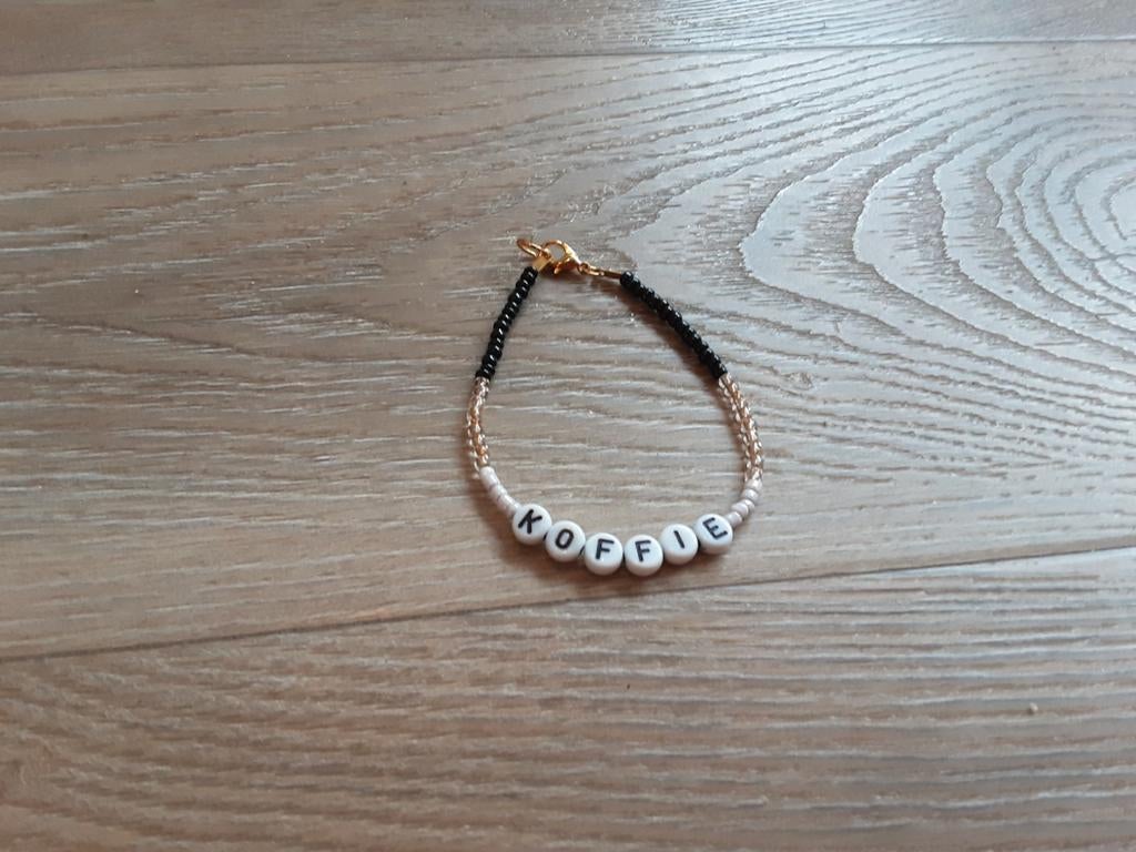 Koffie armbandje maat: 20 cm, Sieraden, Tassen en Uiterlijk, Armbanden, Ophalen of Verzenden, Nieuw, Overige kleuren, Overige materialen