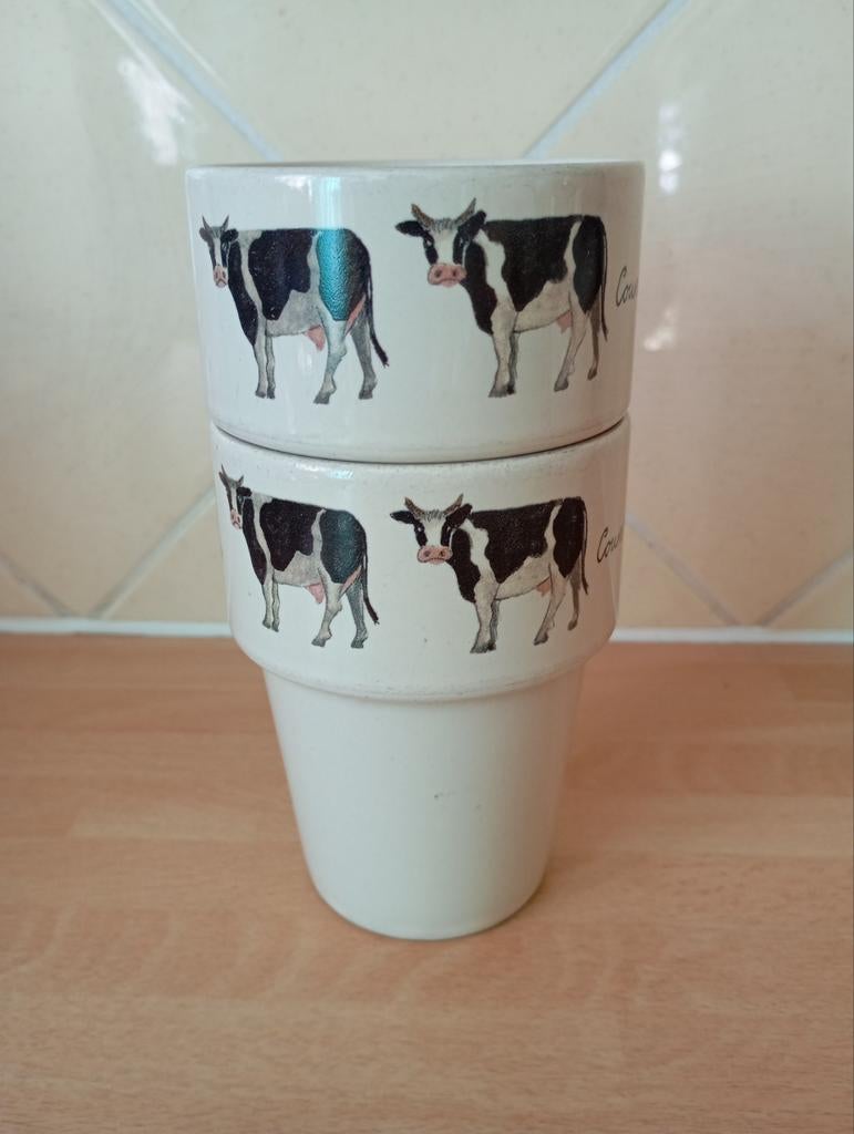 2 melkbekers Jet ter Steege Country Cows, Overige typen, Ophalen of Verzenden, Zo goed als nieuw, Overige stijlen