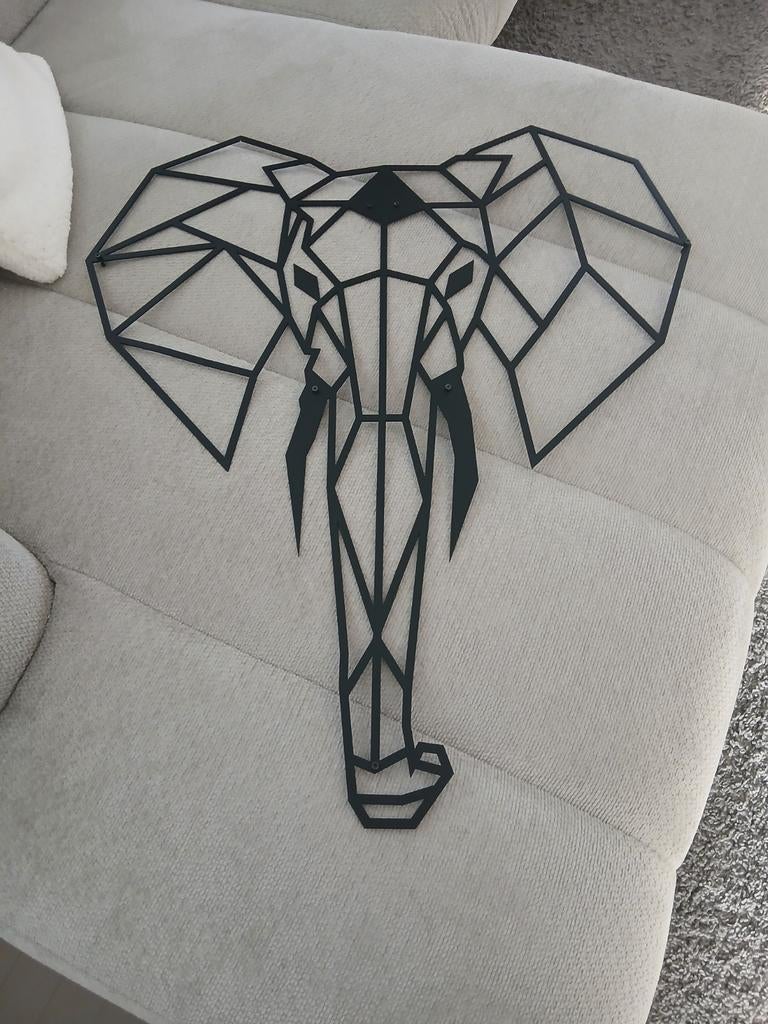 Geometrische olifant zwart staal 86x73,5., Ophalen, Nieuw