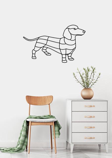 Prachtige unieke design teckel,  staal wanddecoratie., Standaard, Reu, 8 tot 15 weken, Korthaar