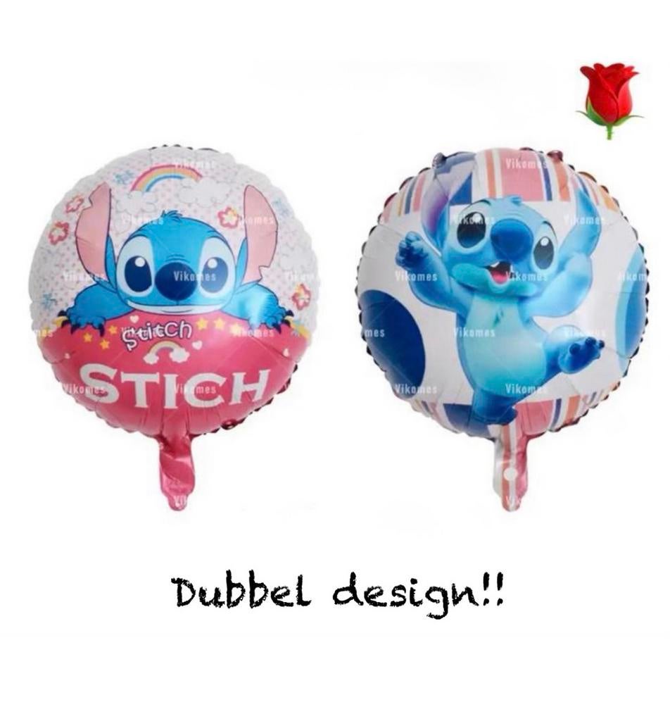 Stitch folie ballon rond 45cm, Hobby en Vrije tijd, Feestartikelen, Ophalen of Verzenden, Nieuw, Versiering, Verjaardag