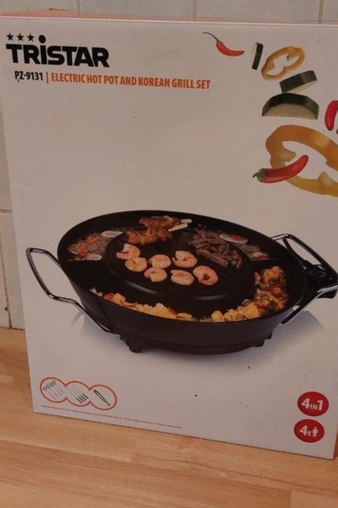 Tristar PZ-9131 Elektrische Hot Pot & Koreaanse Grill Set, Ophalen of Verzenden, Vaatwasmachinebestendig, Nieuw, Tafelgrill