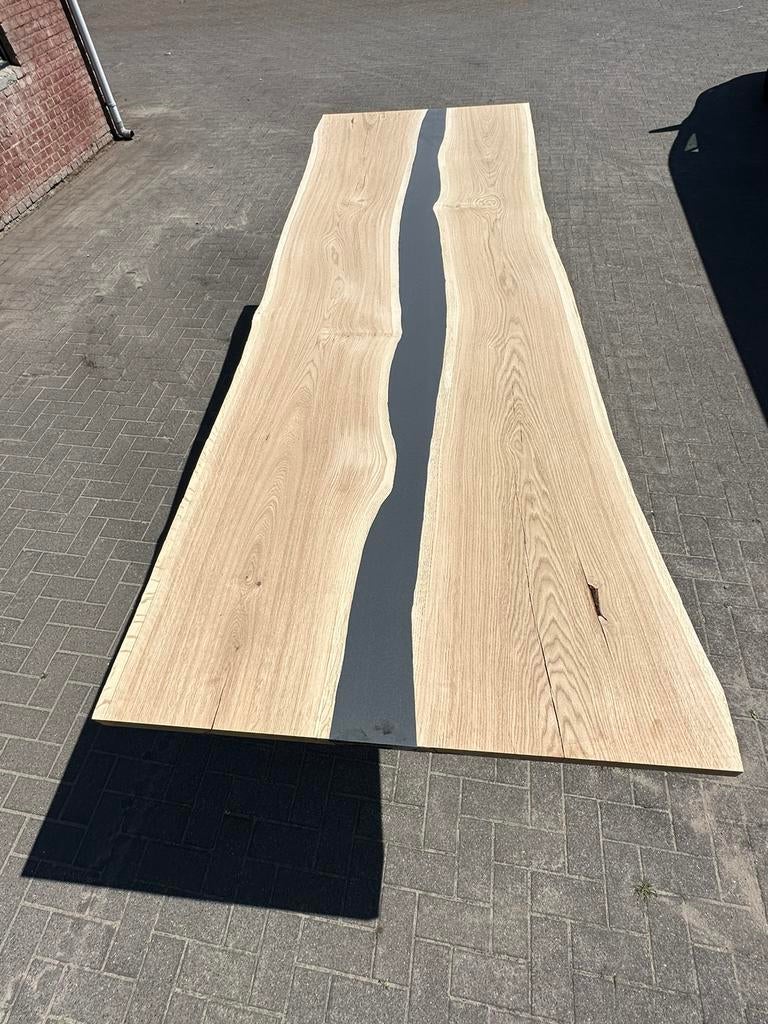 Rivier tafel epoxy zwart + eiken, Ophalen of Verzenden, Nieuw